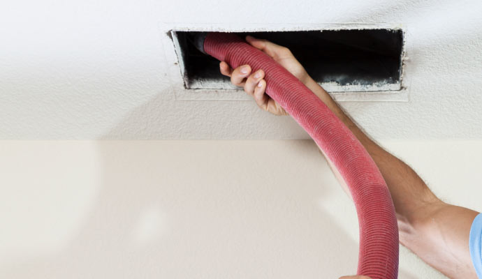 Air duct cleaning using equipment