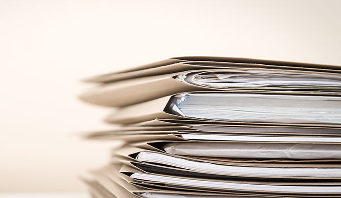 Stack of paper documents