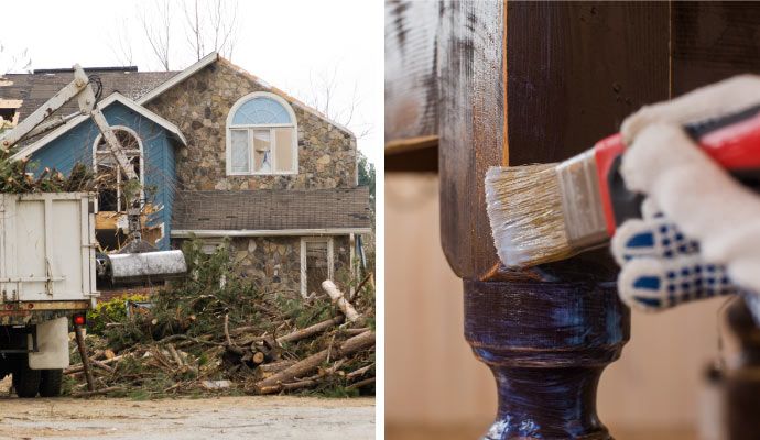 Collage of disaster and content restoration