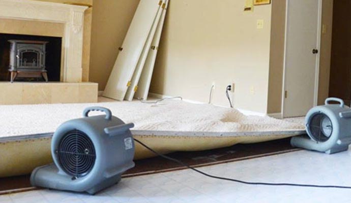 Water damage restoration process