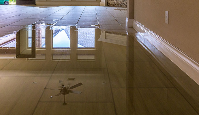 Floor water damage