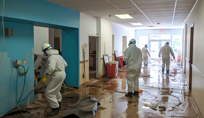 Water damage restoration by service providers