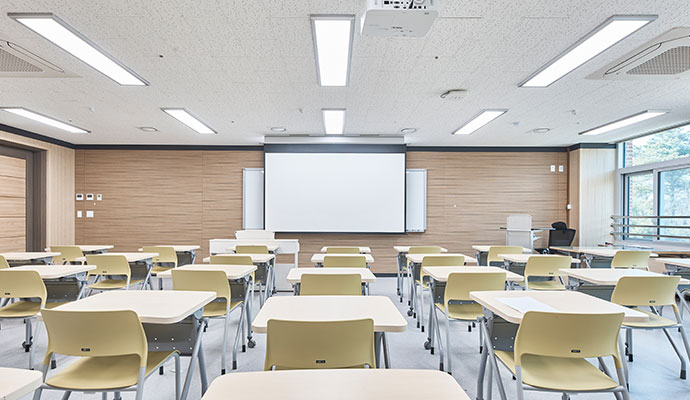 Modern university classroom interior
