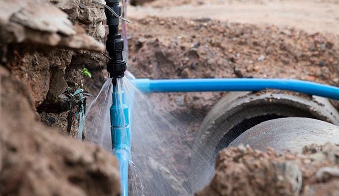 Broken main water line