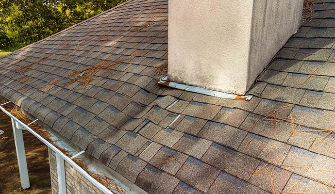 Damaged roof
