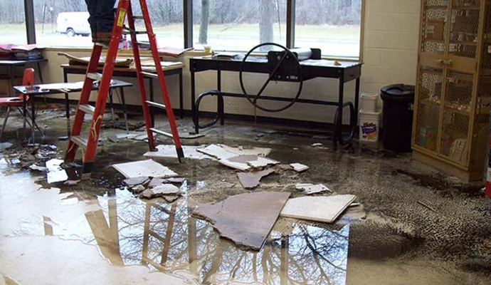Water damaged floor