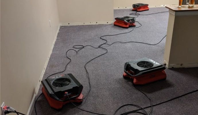 Water removal service with equipment
